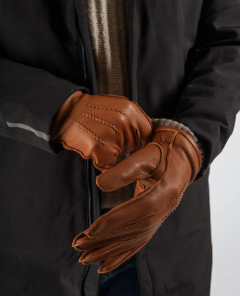 Handschoen leer camel