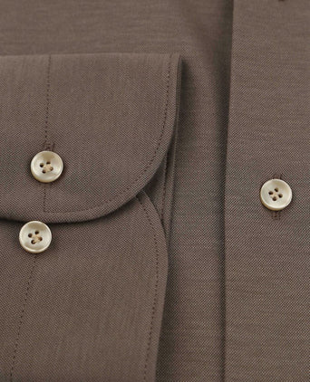 Profuomo japanese knitted overhemd bruin | Slim-fit