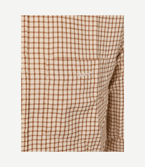 Overhemd flanel ruit caramel