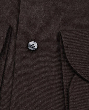 Overhemd brushed twill bruin