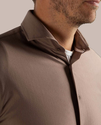 Herringbone overhemd taupe