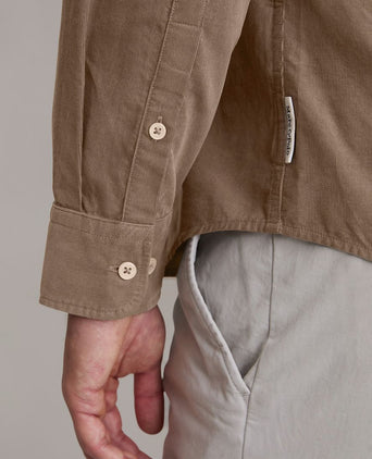 Overhemd fine corduroy taupe