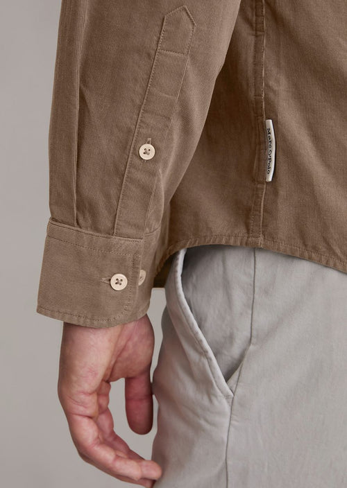 Overhemd fine corduroy taupe