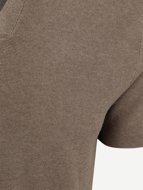 Poloshirt riva luxury structure taupe
