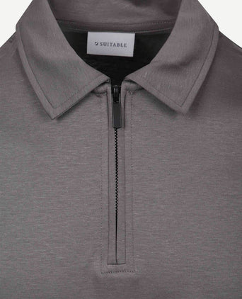 Poloshirt silky grijs