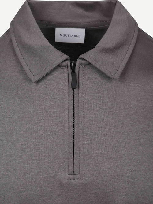 Poloshirt silky grijs