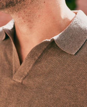 Knitted polo riva harring taupe