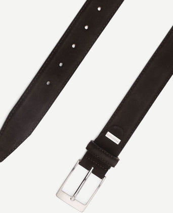 Riem suede donkerbruin