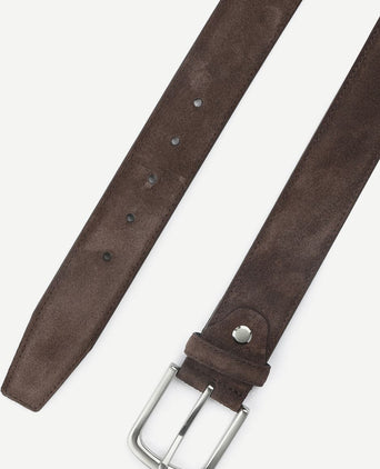 Riem suède leer bruin