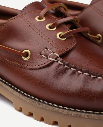 Bootschoenen leer bruin
