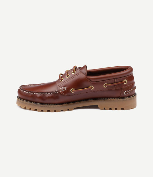 Bootschoenen leer bruin