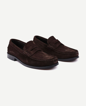Penny loafers suede bruin