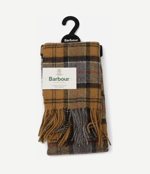 Sjaal tartan lamswol lichtbruin