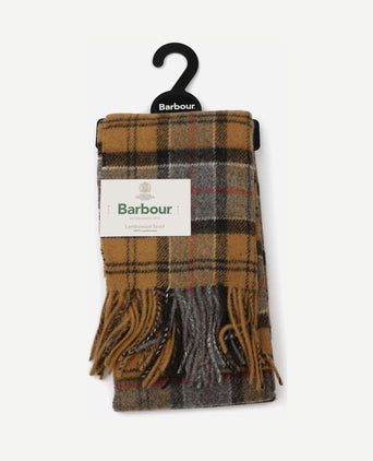 Sjaal tartan lamswol lichtbruin