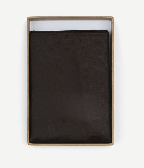 Suitable zijde pochet donkerbruin