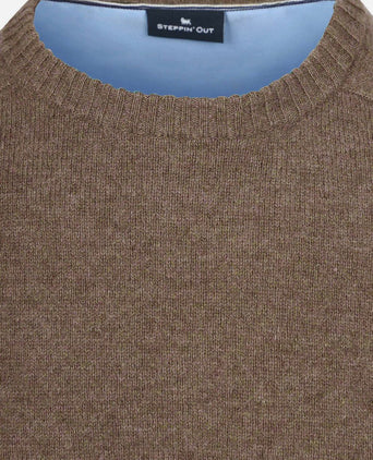 Steppin' Out trui lamswol bruin | Regular-fit