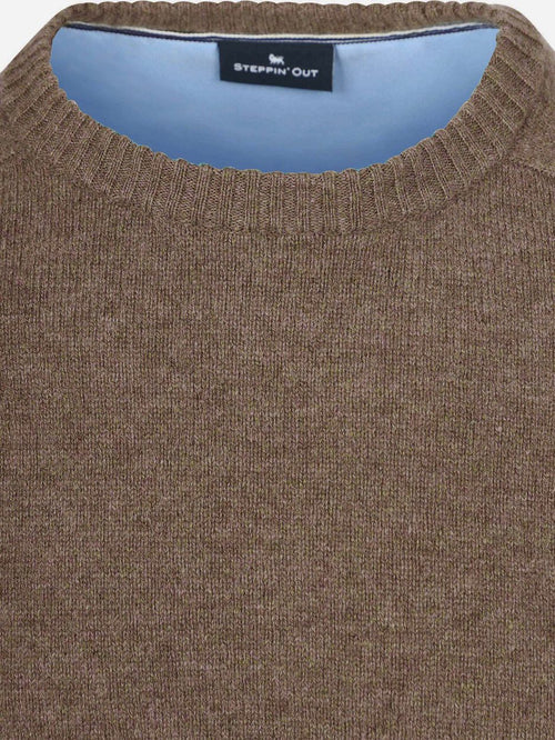 Steppin' Out trui lamswol bruin | Regular-fit