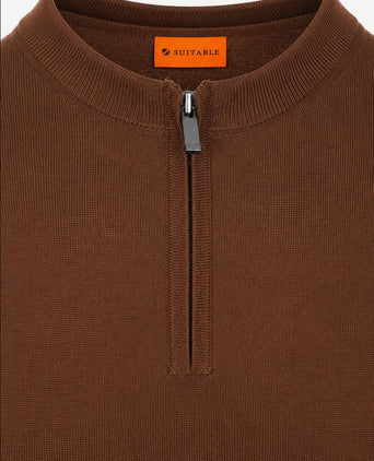 Crew zip merino bruin
