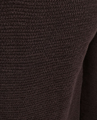 halve rits pullover structuur bruin