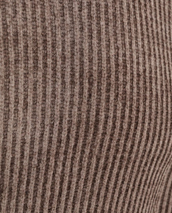 Pullover chenille rib wool blend brown