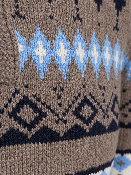 Pullover nordic wool blend taupe