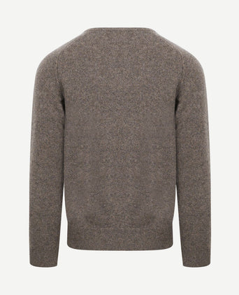 Pullover lamswol vole bruin grijs