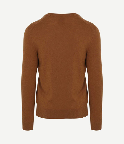 Pullover v-hals woolblend camel