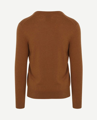 Pullover v-hals woolblend camel