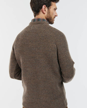 Barbour trui lamswol knitted bruin | Regular-fit