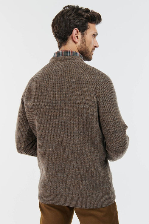 Barbour trui lamswol knitted bruin | Regular-fit