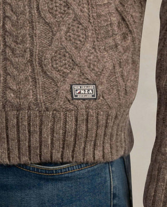 Pullover cable wool taupe