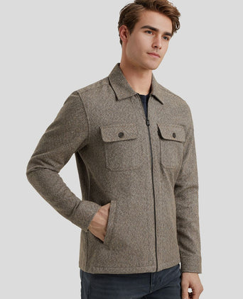 Vanguard overshirt brushed taupe | Regular-fit