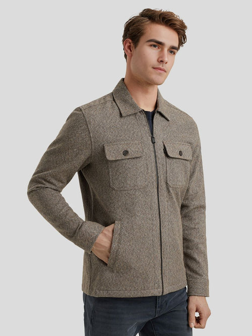 Vanguard overshirt brushed taupe | Regular-fit