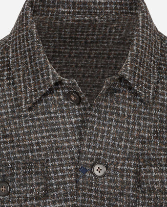Overshirt wool blend bouclé bruin
