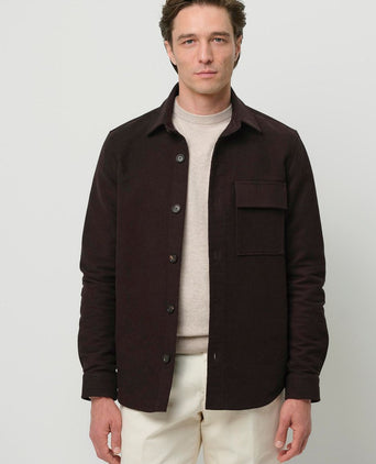 Overshirt moleskin donkerbruin