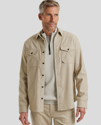 Vanguard overshirt brushed greige | Regular-fit