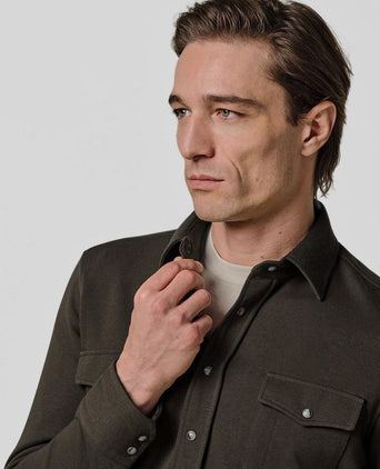 Overshirt western donkerbruin