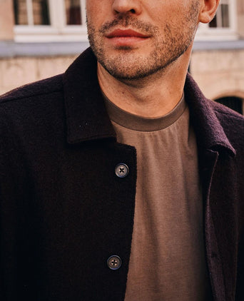 Overshirt wool bouclé bruin