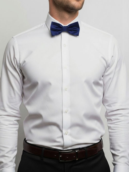 Polyester strik blauw