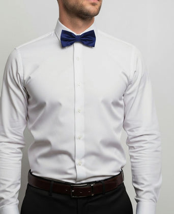 Satin strik blauw