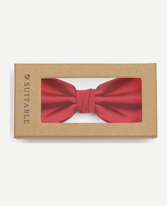 Suitable satin strik rood