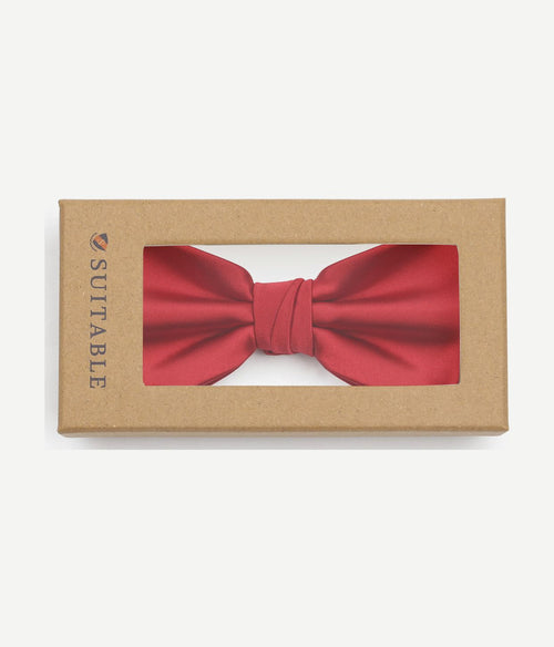 Suitable satin strik rood