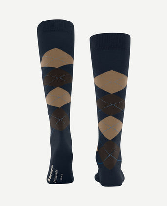 Edinburgh kniekousen wol donkerblauw