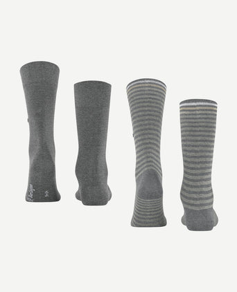 Everyday (2-pack) strepen grijs