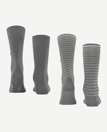 Everyday (2-pack) strepen grijs