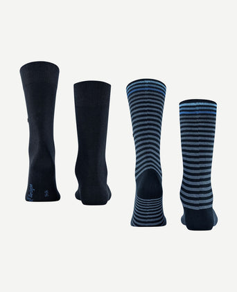Everyday (2-pack) strepen donkerblauw
