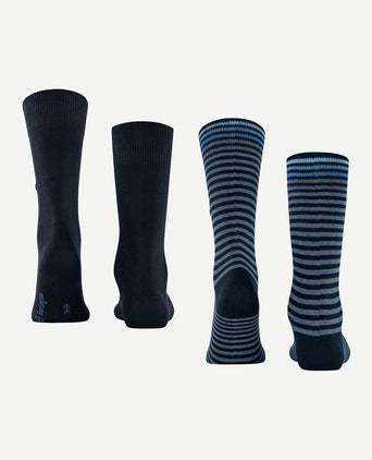 Everyday (2-pack) strepen donkerblauw