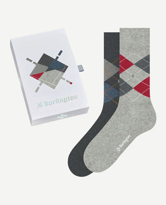 Burlington gift box (2-pack) ruiten grijs