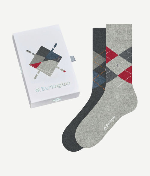 Burlington gift box (2-pack) ruiten grijs