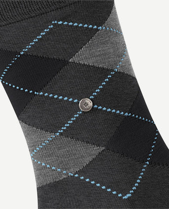 Burlington Manchester sok ruit antraciet 3095